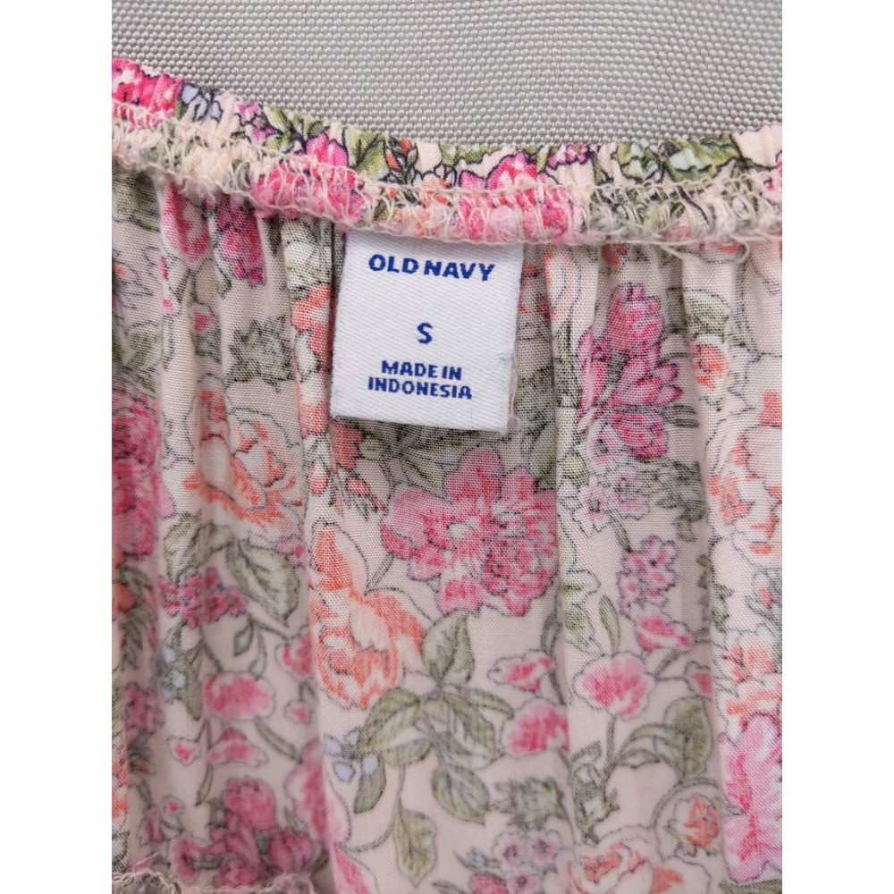 Old Navy Sundress Women S Pink Floral Tiered Sleeveless Adjustable Strap Pocket - Picture 6 of 8